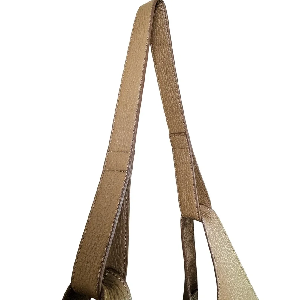 Cuyana Oversized Double Loop Leather Tote Cappuccino Pebbled Shoulder Work Bag